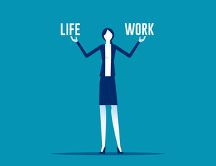 Business woman holding life and work balance