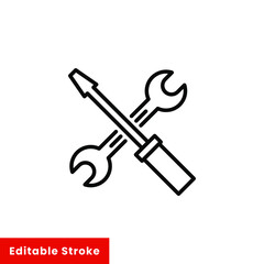 Help and support icon. Simple line style for web template and app. Call center, assist, service, contact, phone, computer, info, vector illustration design on white background. Editable stroke EPS 10