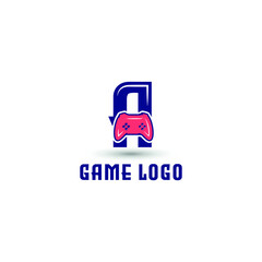 A initial letter with game console icon and pixel for gaming logo concept. game startup application