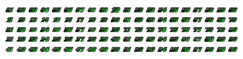 Mega Collection of Racing Number, Set of Start Racing number, sport race number with halftone dots style vector illustration