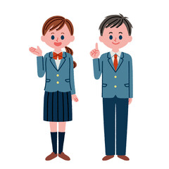 学生のイラスト素材(全身)