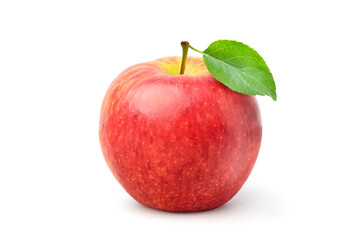 Envy apple with leaf isolated on white background. clipping path.
