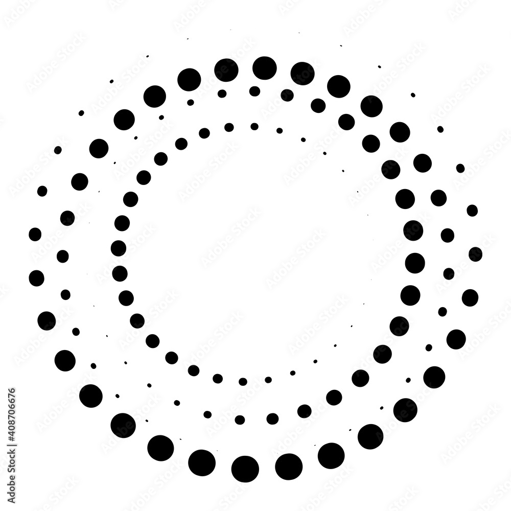 Poster round shape. dot halftone gradient effect. fade abstract pattern. geometric art. stock image. eps 10