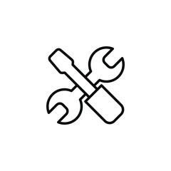 Help and support icon. Simple line style for web template and app. Call center, assist, service, contact, phone, computer, info, vector illustration design on white background. EPS 10