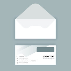 Mockup realistic envelopes. Blank white realistic straight flap envelopes mockup. 3d rendering illustration. Opened and closed envelope template design. Eps10 vector illustration.