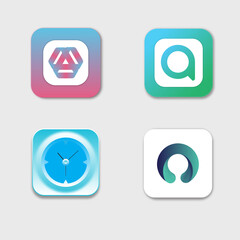 mobile apps logo design graphic resource