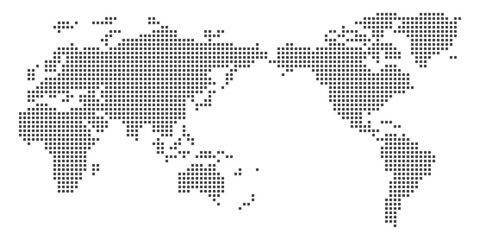 World map. Square dots. Vector illustration.	
