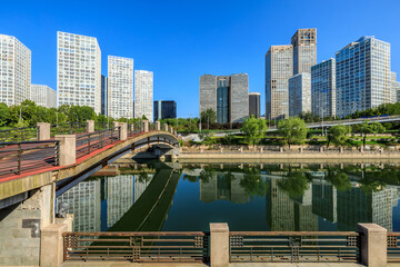 Obraz premium Modern city skyline and buildings in Beijing,China.