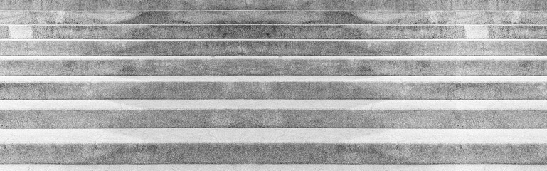 Panorama of White stone staircase and outdoor Granite floor