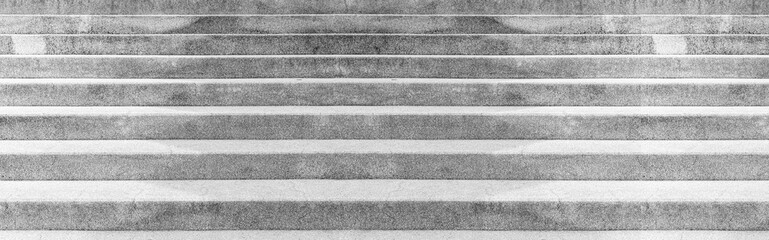 Panorama of White stone staircase and outdoor Granite floor