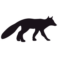 Fox silhouette, icon. Vector illustration on a white background.
