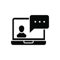 Help and support icon. Simple solid style for web template and app. Call center, assist, service, contact, phone, computer, info, vector illustration design on white background. EPS 10