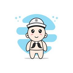 Cute baby character wearing sailor costume.