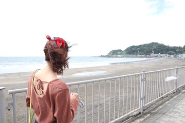 Promenade by the sea sometimes ago