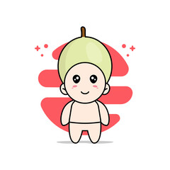 Cute baby character wearing honeydew costume.
