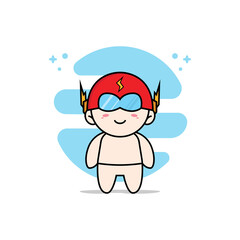 Obraz na płótnie Canvas Cute baby character wearing superhero costume.