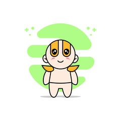 Cute baby character wearing superhero costume.