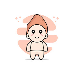 Cute baby character wearing yam costume