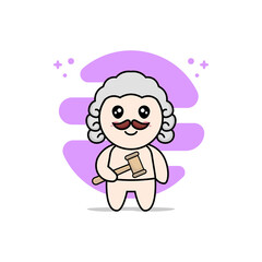 Cute baby character wearing judge costume.