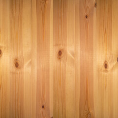 Wooden texture background, pine board, spruce table with knots. Square banner. Top view light wood textured surface with natural pattern. Timber backdrop. Rustic craft. Bench, wall, floor