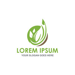 Obraz premium nature leaf logo vector image