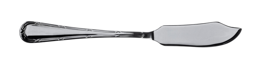 Silver fish knife isolated on white background