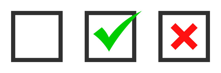 Obraz premium Creative vector illustration of green tick, red cross isolated on transparent background. Art design with text do and dont. Right or wrong. True or false