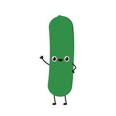 Cucumber character design. Cucumber cartoon vector on white background.