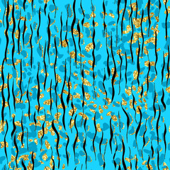 Animal print decorative vintage style glow glitter seamless pattern  © onanana