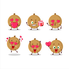 Longan cartoon character with love cute emoticon