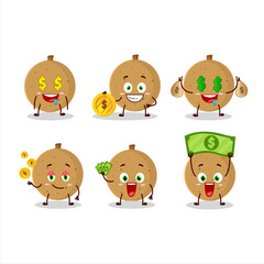 Longan cartoon character with cute emoticon bring money
