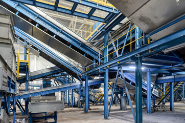 Household waste sorting and recycling plant.