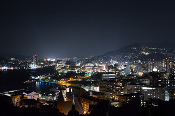 Fototapeta na wymiar グラバースカイロードからの長崎市街地夜景