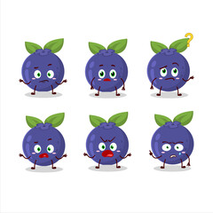 Cartoon character of new blueberry with what expression