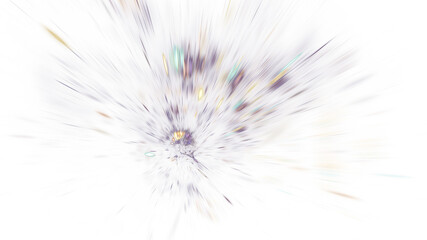 Abstract golden and violet fireworks. Holiday background with fantastic light effect. Digital fractal art. 3d rendering.