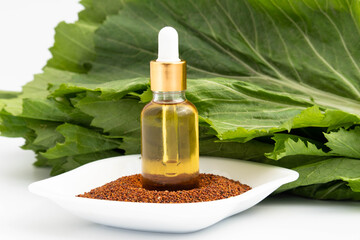 Essential Oil Of Brown Sarson Or Chinese Black Mustard Rai Raya Or Raai Saag Also Known As Brassica Juncea Is Powerful Ayurvedic Herb and Spices has Multiple Health Benefits. A Rich Source Of Vitamins