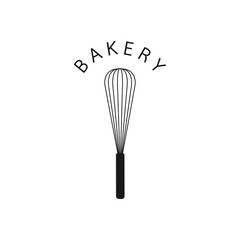 Bakery logo design. Bakery sign vector. Whisk logo design.