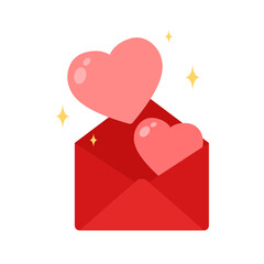 Heart cartoon vector. Heart in Letter vector. Valentine's card vector.