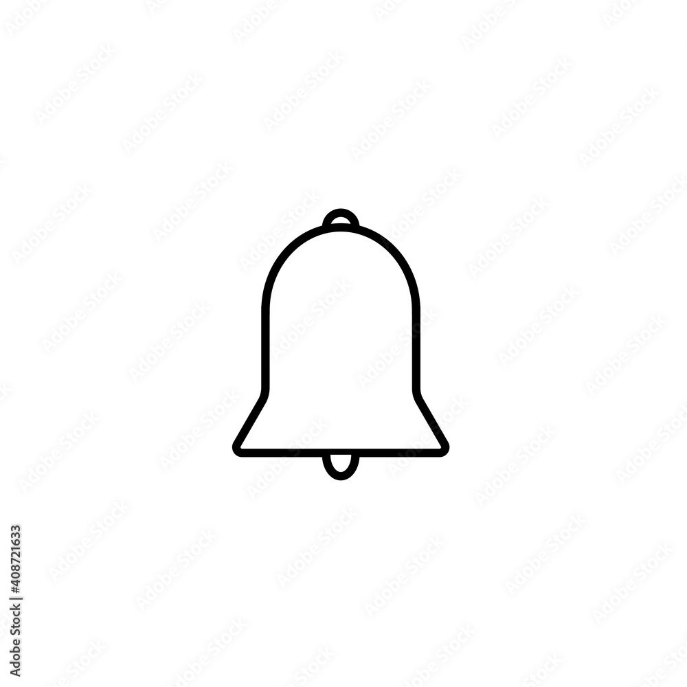 Poster message chat notification bell outline vector icon for apps
