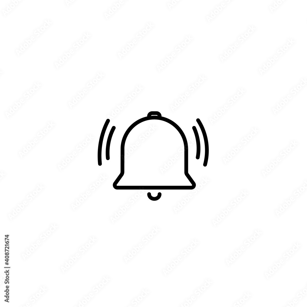 Poster message chat notification bell outline vector icon for apps white