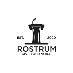 Black podium rostrum logo design template - obrazy, fototapety, plakaty