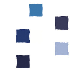 Color abstract mosaic with a rough texture background. Blue square pattern on white background. Picture for creative wallpaper or design art work. Backdrop have copy space for text.