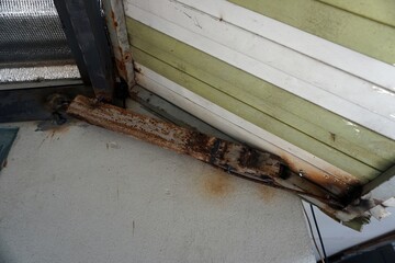 Obraz premium The surface of the steel plate is rusted. 