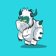 monster monkey cartoon character ilustration vector eps.