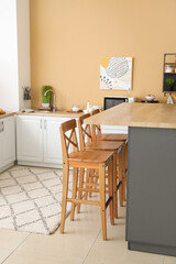 Stylish interior of comfortable kitchen
