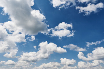 Blue sky background with clouds in summer day