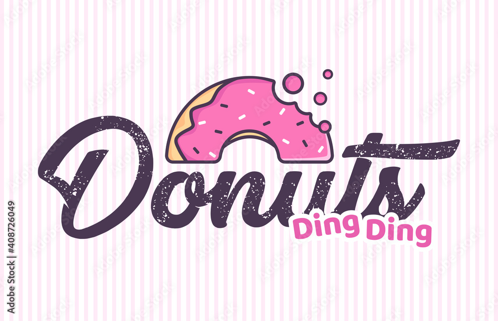 Wall mural donut logo vector illusration . design element for restaurant menu illustration or for logotype