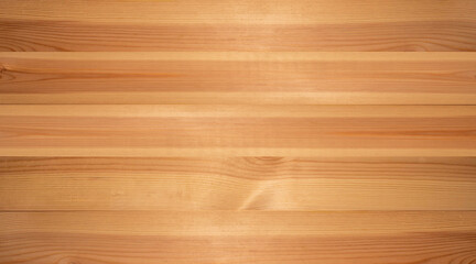 Wooden texture background, pine board, spruce table with knots. Horizontal banner. Top view light wood textured surface with natural pattern. Timber backdrop. Rustic craft workbench.