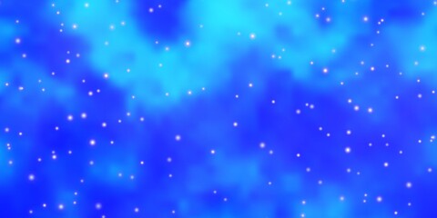 Light BLUE vector texture with beautiful stars.