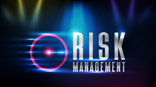 Abstract Background Futuristic Technology Risk Management Text And Ui Speed Meter Guage Maximum Limit